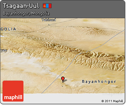 Satellite Panoramic Map of Tsagaan-Uul
