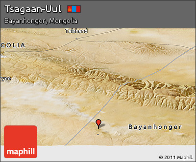 Satellite Panoramic Map of Tsagaan-Uul