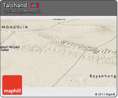 Shaded Relief Panoramic Map of Talshand