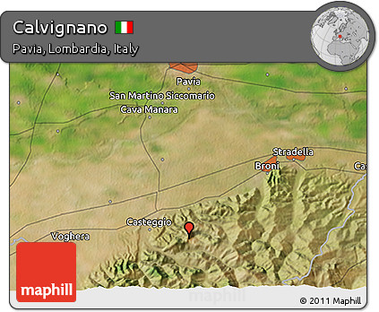 Satellite 3D Map of Calvignano