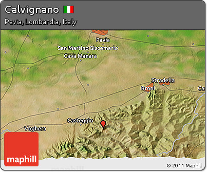 Satellite 3D Map of Calvignano