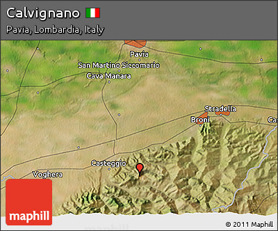 Satellite 3D Map of Calvignano