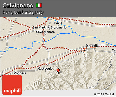 Shaded Relief 3D Map of Calvignano