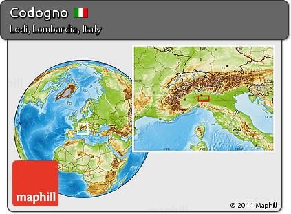 Physical Location Map of Codogno