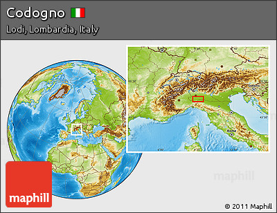 Physical Location Map of Codogno