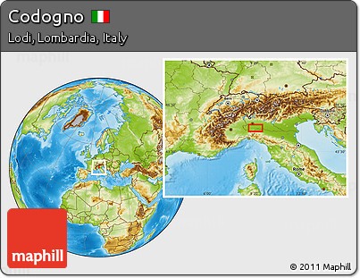 Physical Location Map of Codogno