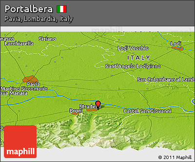 Physical Panoramic Map of Portalbera