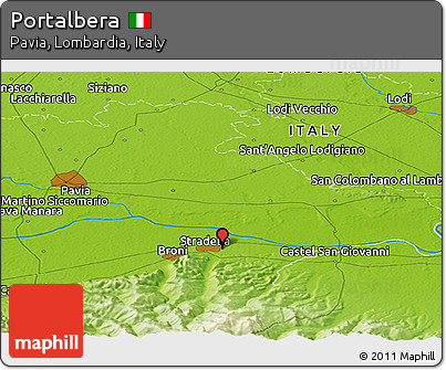 Physical Panoramic Map of Portalbera