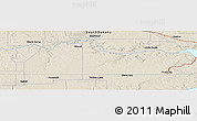 Shaded Relief Panoramic Map of the area around 45° 35' 46" N, 101° 4' 29" W