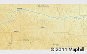 Physical 3D Map of the area around 45° 35' 46" N, 101° 55' 30" W