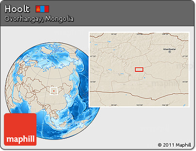 Shaded Relief Location Map of Hoolt