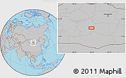 Gray Location Map of the area around 45° 35' 46" N, 103° 46' 30" E