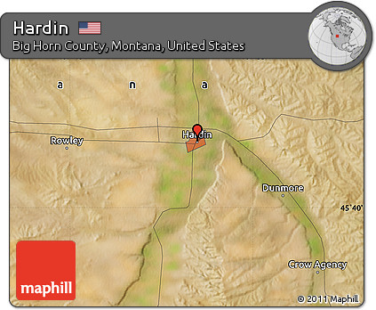 Satellite Map of Hardin