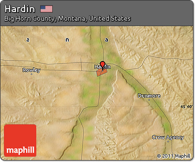 Satellite Map of Hardin