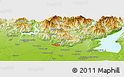 Physical Panoramic Map of the area around 45° 35' 46" N, 10° 16' 30" E