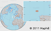 Gray Location Map of the area around 45° 35' 46" N, 10° 7' 30" W