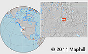Gray Location Map of Riggins, hill shading