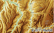 Physical Map of the area around 45° 35' 46" N, 116° 22' 30" W