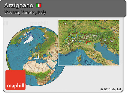 Satellite Location Map of Arzignano