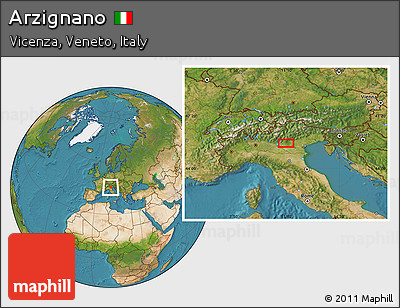 Satellite Location Map of Arzignano