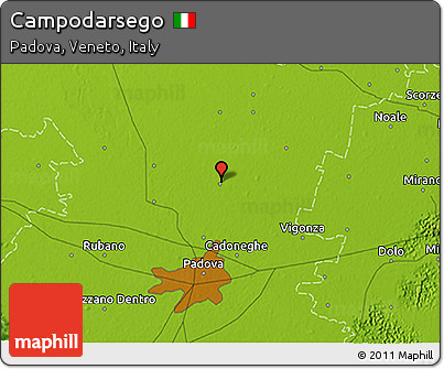 Physical 3D Map of Campodarsego