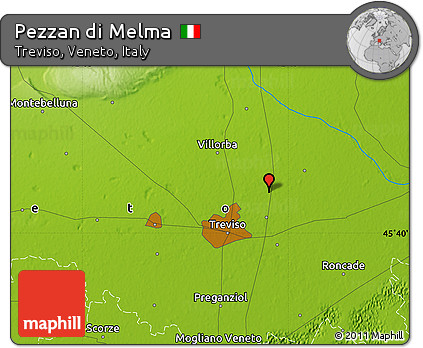 Physical Map of Pezzan Di Melma