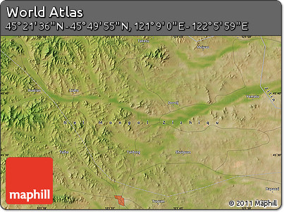 Satellite Map of the Area around 45° 35' 46" N, 121° 37' 30" E