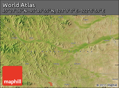 Satellite Map of the Area around 45° 35' 46" N, 121° 37' 30" E