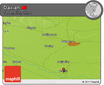 Physical Panoramic Map of Daxian