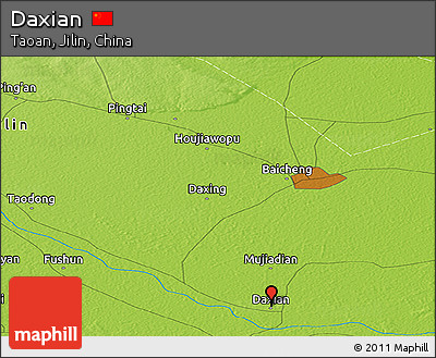 Physical Panoramic Map of Daxian
