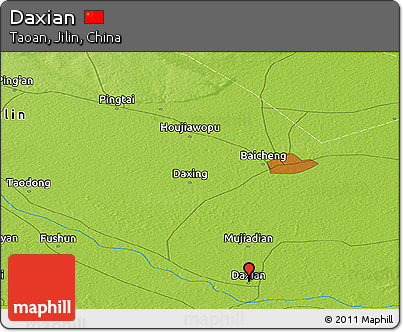 Physical Panoramic Map of Daxian