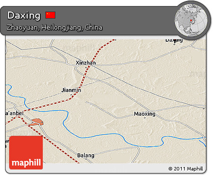 Shaded Relief Panoramic Map of Daxing