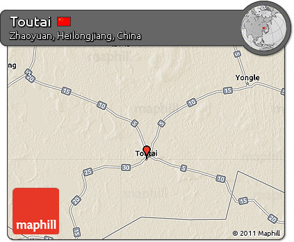 Shaded Relief Map of Toutai