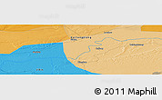 Political Panoramic Map of the area around 45° 35' 46" N, 125° 52' 30" E