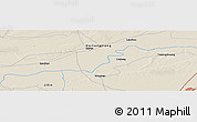 Shaded Relief Panoramic Map of the area around 45° 35' 46" N, 125° 52' 30" E