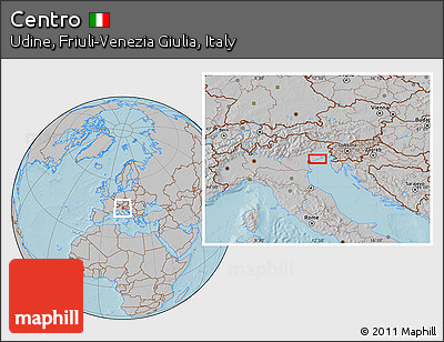 Gray Location Map of Centro, hill shading