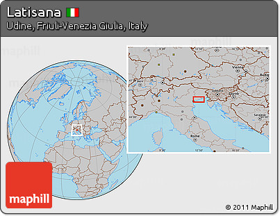Gray Location Map of Latisana
