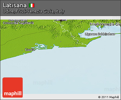 Physical Panoramic Map of Latisana