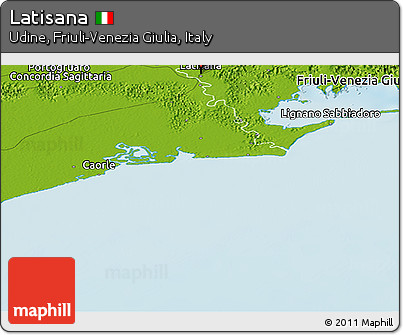 Physical Panoramic Map of Latisana