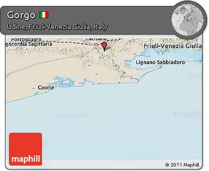 Shaded Relief Panoramic Map of Gorgo