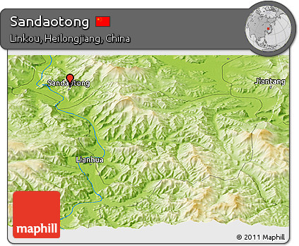 Physical Panoramic Map of Sandaotong