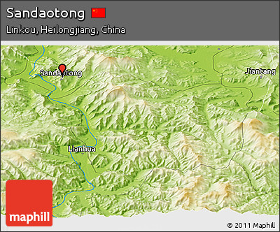 Physical Panoramic Map of Sandaotong