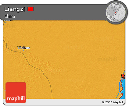Political 3D Map of Liangzi