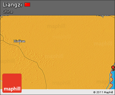 Political 3D Map of Liangzi