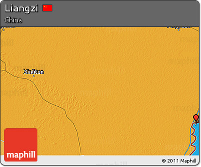 Political 3D Map of Liangzi
