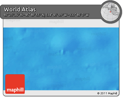 Physical 3D Map of the Area around 45° 35' 46" N, 134° 13' 29" W