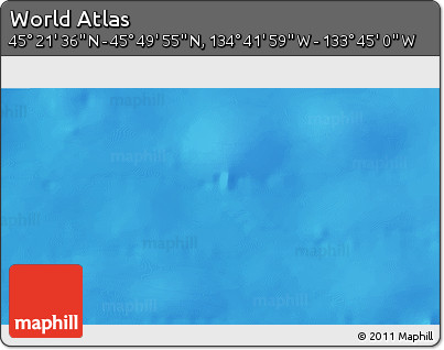 Physical 3D Map of the Area around 45° 35' 46" N, 134° 13' 29" W