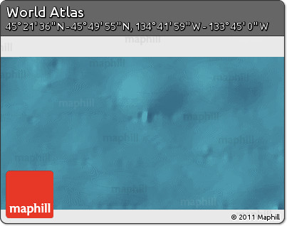 Satellite 3D Map of the Area around 45° 35' 46" N, 134° 13' 29" W