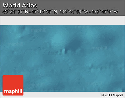 Satellite 3D Map of the Area around 45° 35' 46" N, 134° 13' 29" W