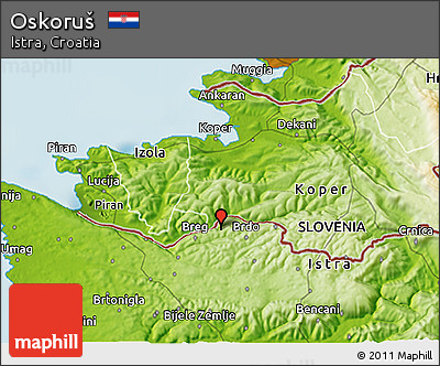 Physical 3D Map of Oskoruš